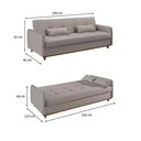 Ver imagem 4 de Sofá Cama com Baú Ipanema - Bege/corino - Luxury Estofados