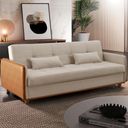 Ver imagem 1 de Sofá Cama com Baú Ipanema - Bege/corino - Luxury Estofados