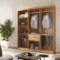 Closet Casal Hera 2 Gavetas 5 Prateleiras Mdp Rufato - 1 Closet Casal Hera 2 Gavetas 5 Prateleiras Mdp Rufato - 1