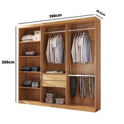 Closet Casal Hera 2 Gavetas 5 Prateleiras Mdp Rufato - 3 Closet Casal Hera 2 Gavetas 5 Prateleiras Mdp Rufato - 3