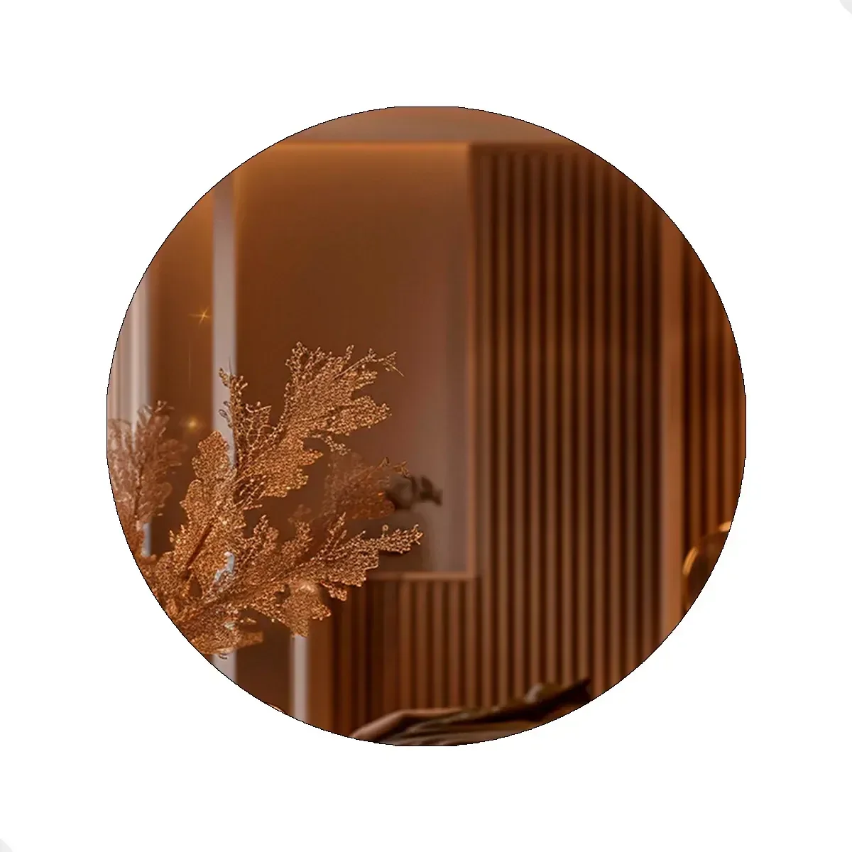 Ver imagem 2 de Espelho Decorativo Redondo para Escritório Sala Quarto Banheiro com Led Frio 40cm + Suporte