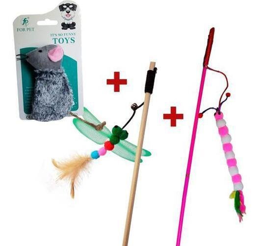 Brinquedos Para Gatos Kit Ratinho Catnip Cat Nip E Varinhas - 2