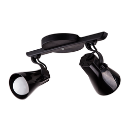 Luminária de Teto Spot Trilho Direcionável Octa 2 Lâmpadas Praia Litoral E27 Bivolt:Preto/110V/220V - 1