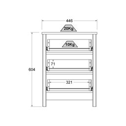 Mesa de Cabeceira Ditália 2 Unidades 3 Gavetas DM-111 Branco - 4
