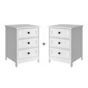 Ver imagem 2 de Mesa de Cabeceira Ditália 2 Unidades 3 Gavetas DM-111 Branco