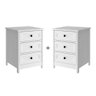Mesa de Cabeceira Ditália 2 Unidades 3 Gavetas DM-111 Branco - 1