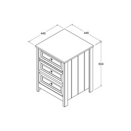 Mesa de Cabeceira Ditália 2 Unidades 3 Gavetas DM-111 Branco - 3