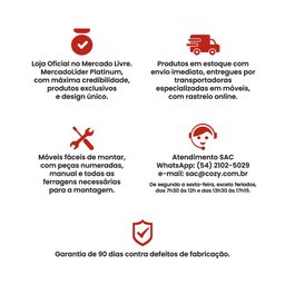 Mesa de Cabeceira Ditália 2 Unidades 3 Gavetas DM-111 Branco - 9