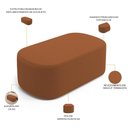 Ver imagem 4 de Cabeceira Cama Box 100cm Lanna com Puff Recamier Doha W01 Bouclê Terracota - Lyam Decor