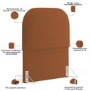 Ver imagem 3 de Cabeceira Cama Box 100cm Lanna com Puff Recamier Doha W01 Bouclê Terracota - Lyam Decor