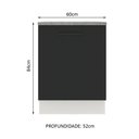 Ver imagem 3 de Balcão Armário de Cozinha 60 cm 1 Porta Branco/Preto Agata Madesa