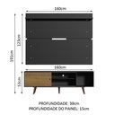 Ver imagem 3 de Rack Madesa Dubai e Painel para Tv até 65 Polegadas com Pés - Preto/rustic D8d8