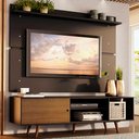 Ver imagem 1 de Rack Madesa Dubai e Painel para Tv até 65 Polegadas com Pés - Preto/rustic D8d8