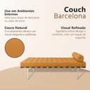Ver imagem 4 de Couch Barcelona Couro Natural Linha Premium Design Clássico Sala Escritório Recepção - Caramelo