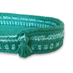 Cama Pet Oval Verde Feito A Mão Fio De Malha Mimosbybeth - 2