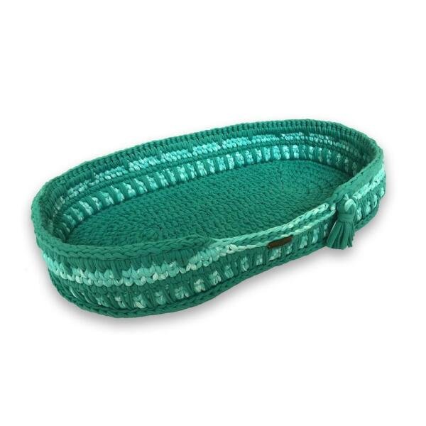 Cama Pet Oval Verde Feito A Mão Fio De Malha Mimosbybeth - 4