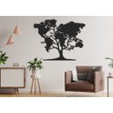 Ver imagem 1 de Quadro Mapa Mundi Árvore Da Vida Em Mdf Vazado Premium