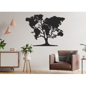 Quadro Mapa Mundi Árvore Da Vida Em Mdf Vazado Premium
