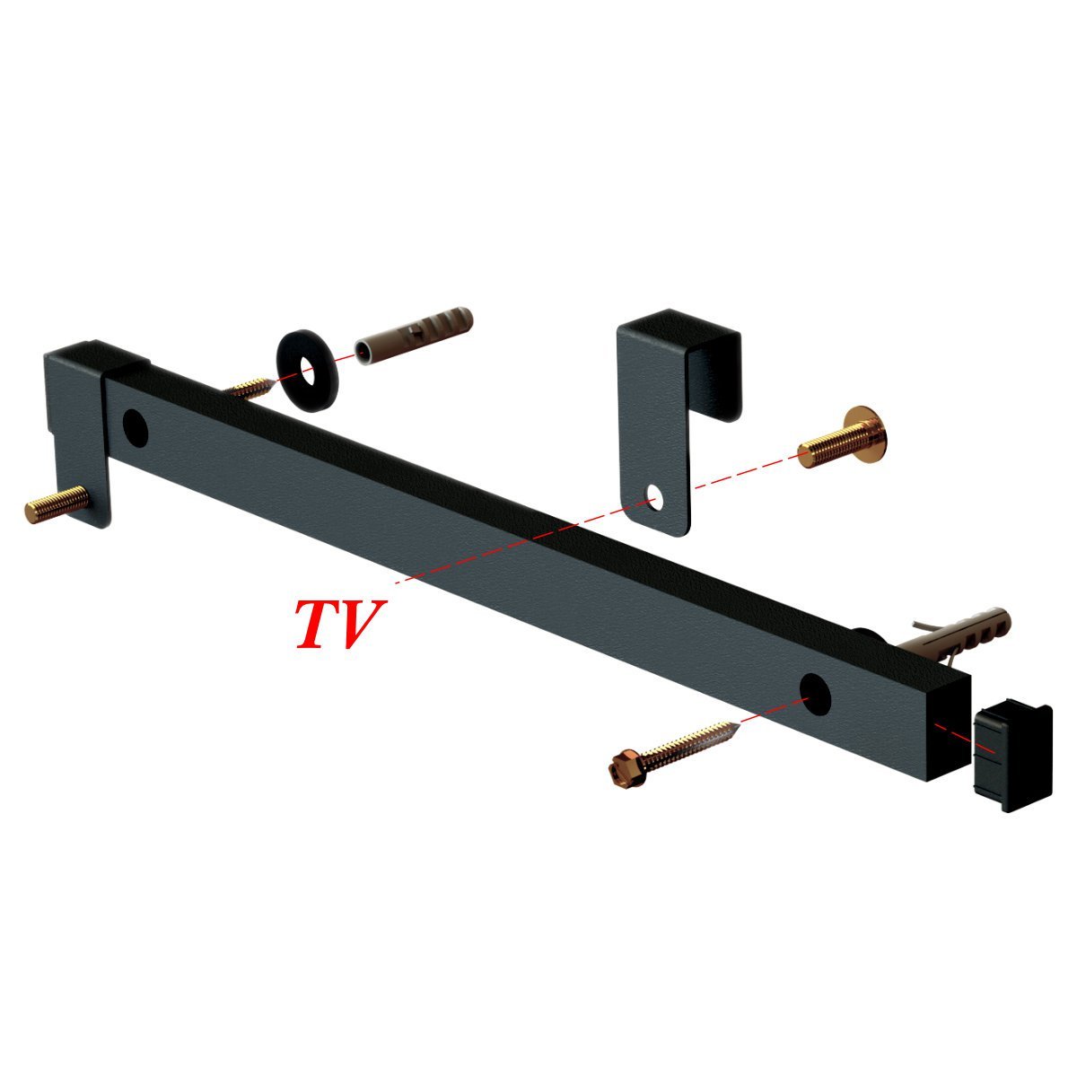 SUPORTE UNIVERSAL FIXO REGUA TV 56" VESA ATÉ 400 PRETO - 3