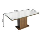 Ver imagem 3 de Mesa de Jantar Retangular Tampo de Vidro Rustic/Branco 5275 Madesa