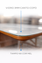 Ver imagem 4 de Conjunto Sala de Jantar Mesa Itália 180x90cm Tampo Retângular Vidro/MDF Mel e Off White com 6 Cadeir