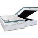 Ver imagem 1 de Cama Box Baú King: Colchão Molas Ensacadas Herval MasterPocket Meditare + Base CRC Courano White(193