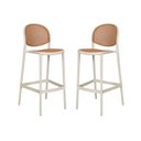 Ver imagem 2 de Banqueta Gourmet Alta 47cm X 76cm Polipropileno Rattan 2 Un Cor:nude
