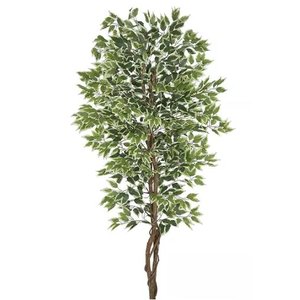 Planta Árvore Artificial Ficus Verde Creme 2,1m