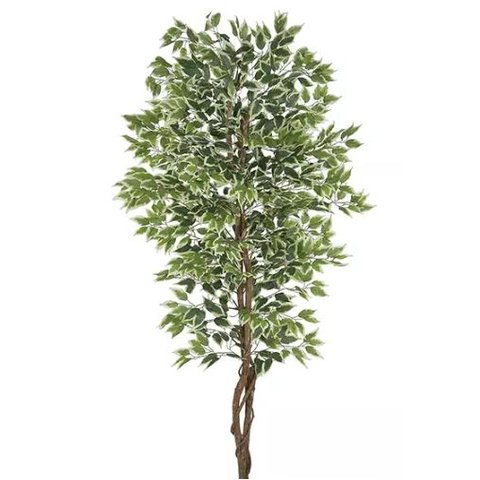 Planta Árvore Artificial Ficus Verde Creme 2,1m