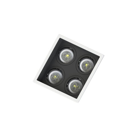 Spot Embutir Recuado Save Energy 4 Lâmpadas Branco/preto