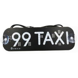 Placa Em Led Com Escrita 99 Taxi Tomada Usb Ventosa De Vidro - 2