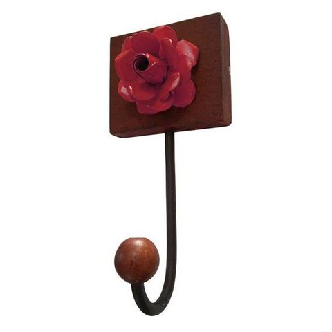 Cabide de Ferro Artesanal para Bolsas e Roupa para Parede Rustico Libertas Rosas Artesanato Cabide M