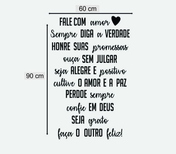 Adesivo Parede Quarto Frase Fale Com Amor Seja Grato Perdoe - 2