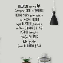 Adesivo Parede Quarto Frase Fale Com Amor Seja Grato Perdoe - 1