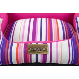 Cama Quadrada Para Cachorro Ou Gato Luppet Luxo Rosa Listras GG - 3