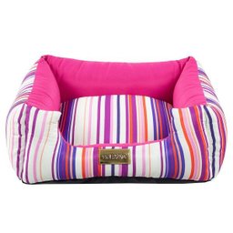 Cama Quadrada Para Cachorro Ou Gato Luppet Luxo Rosa Listras GG - 2