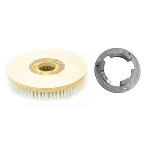 Escova Em NYLON 300 mm COM Flange Para Enceradeira BRALIMPIA, Romher, Eletrolux, Deep Clean, Fort Cl