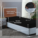Ver imagem 4 de Lençol Solteiro Aveludado 400 Fios Cama Box e Infantil com Elástico Avulso:preto