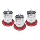 Ver imagem 1 de Kit 3 Comedouro Galvanizado 5kg Prato Plástico para Aves