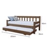 Sofá Cama de Madeira Maciça com Cama Auxiliar de Solteiro - 2