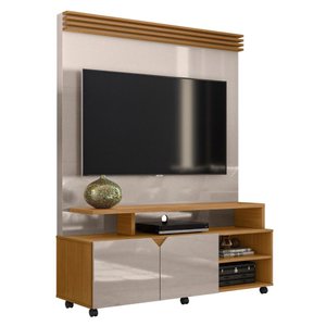 Home Para Sala De Estar 60 Polegadas Off White Perolizado E Marrom Berlim Lukaliam