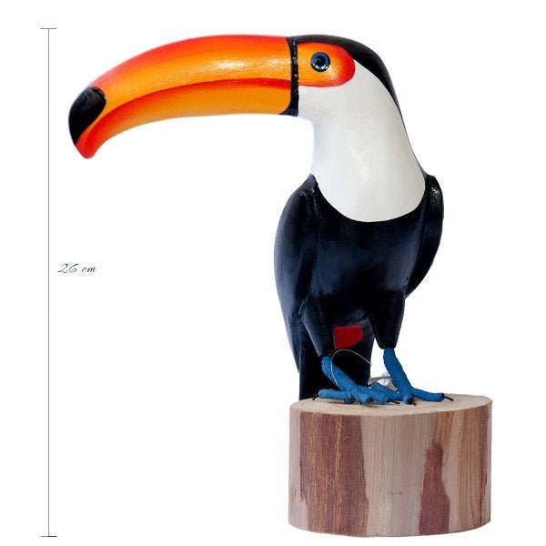 Pássaro em Madeira: Tucano Brasileiro, Tam 26 cm (316) - 2