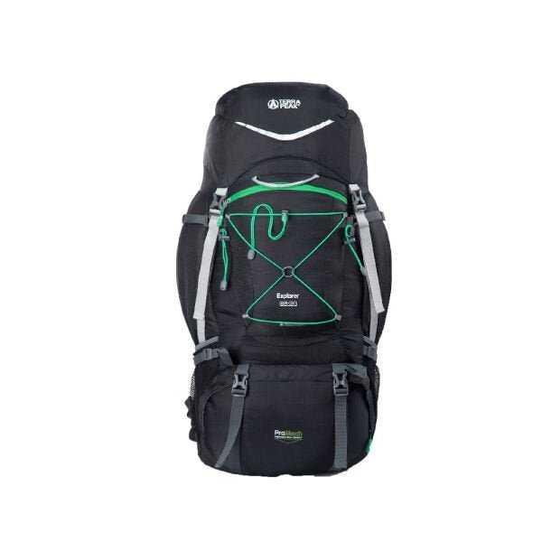 Mochila Cargueira Camping Hiking 85L PRETO com Verde - 1