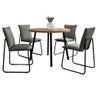 Conjunto de Jantar Mesa Redonda 99cm com 4 Cadeiras Soft Np Cor:nogal com Grafite - 4