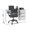 Ver imagem 3 de Mesa de Escritorio Phoenix com 3 Gavetas Branco Fosco