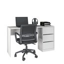 Ver imagem 1 de Mesa de Escritorio Phoenix com 3 Gavetas Branco Fosco