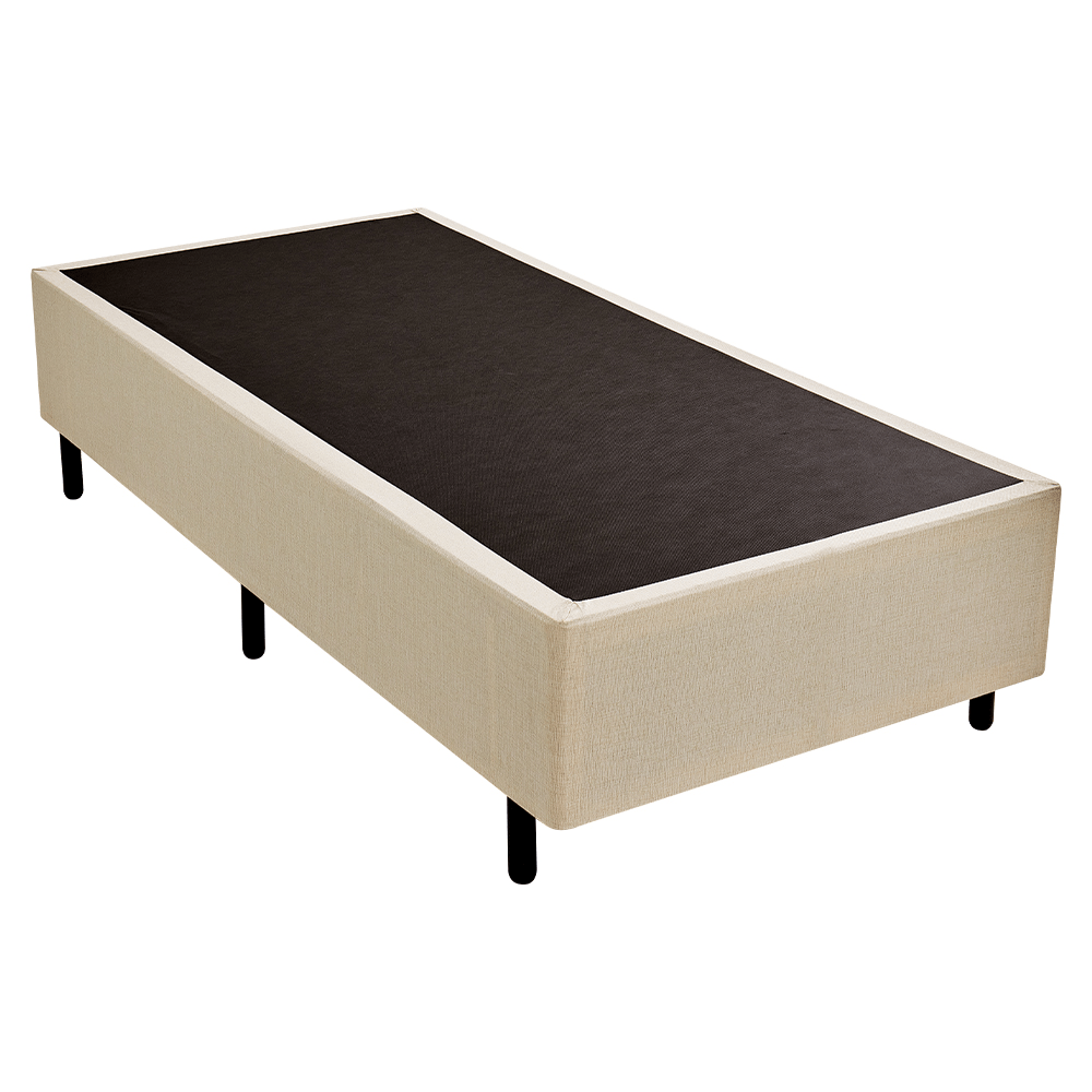 Base para Box Solteiro Blindada Alpha Linho Bege 88x188 | MadeiraMadeira