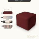 Ver imagem 3 de Puff Retangular Decorativo para Sala Orgânico Confortável e Reforçado Bouclé
