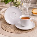 Ver imagem 5 de Jogo 4 Xícaras de Chá 210ml com Pires Porcelana Branca Sophia Tramontina Café Cappuccino Mesa