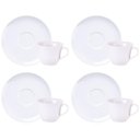 Ver imagem 1 de Jogo 4 Xícaras de Chá 210ml com Pires Porcelana Branca Sophia Tramontina Café Cappuccino Mesa